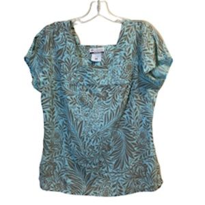Columbia  Aqua Floral Top Size M